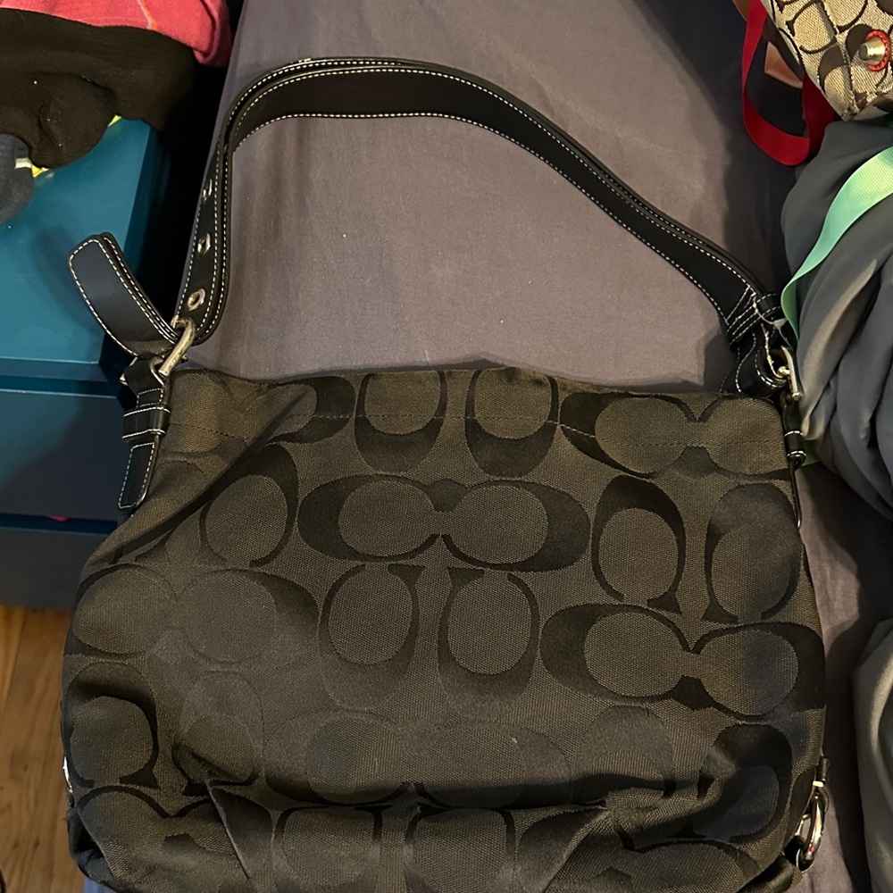 Coach Black Signature Shoulder Bag
